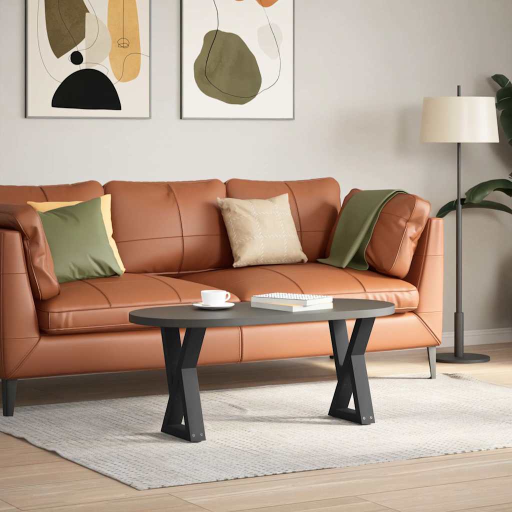 Noge za klub stolić 2 kom Crne 38 x (42-43,3) cm Čelične