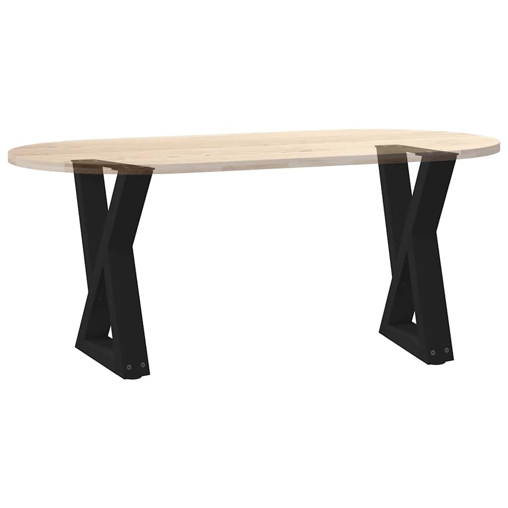 Noge za klub stolić 2 kom Crne 38 x (42-43,3) cm Čelične