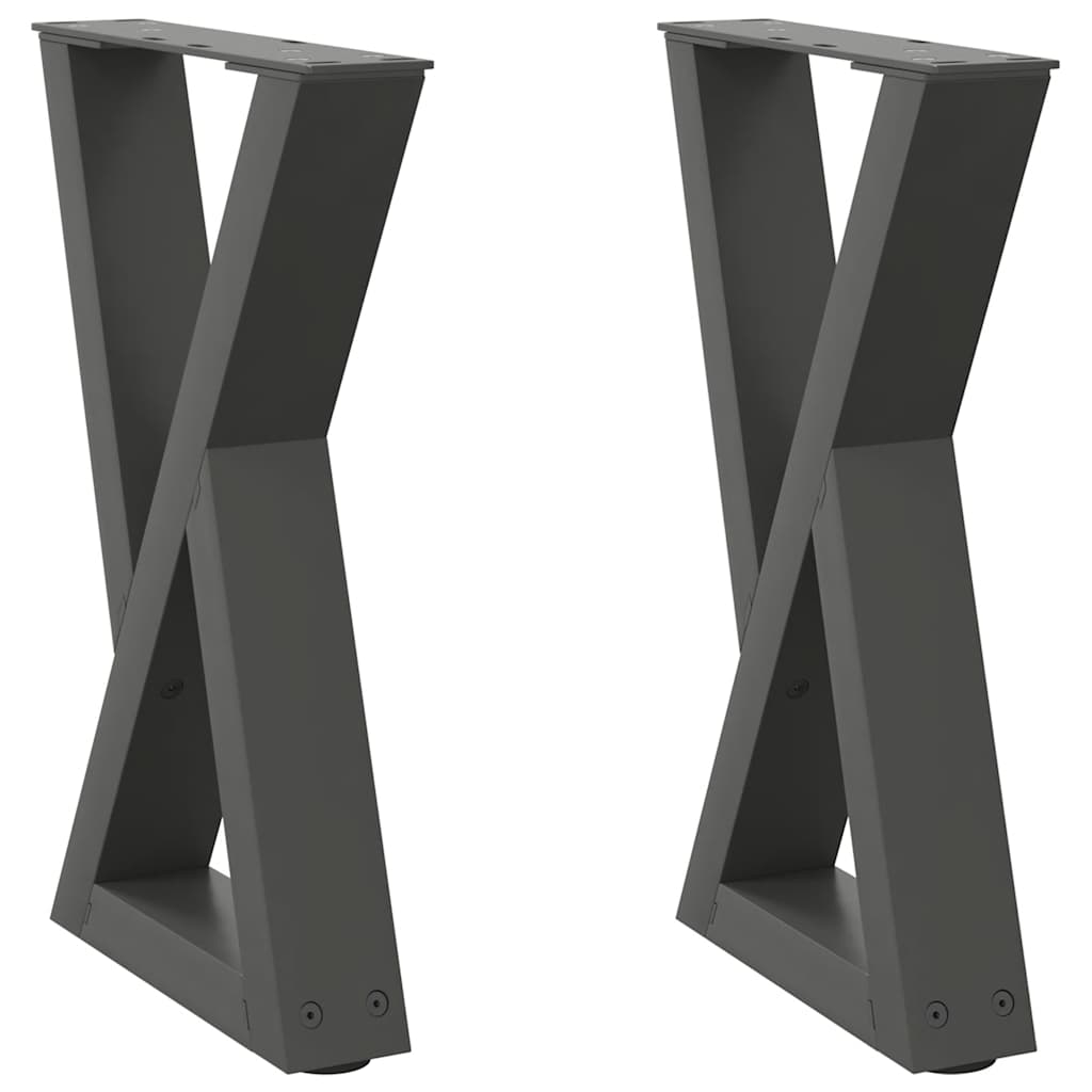 Noge za klub stolić 2 kom. antracit 38 x (42-43,3) cm čelik