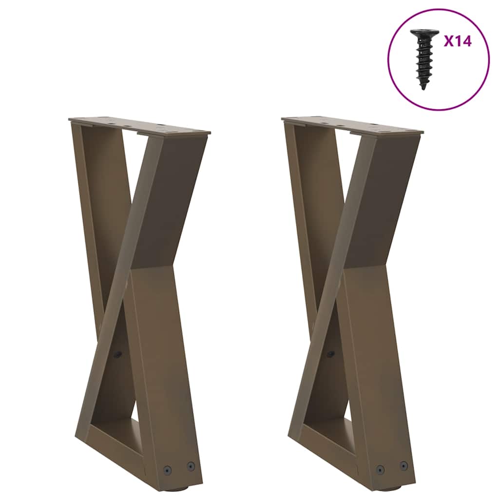 Noge za klub stolić 2 kom. Prirodni čelik 38 x (42-43,3) cm Čelik