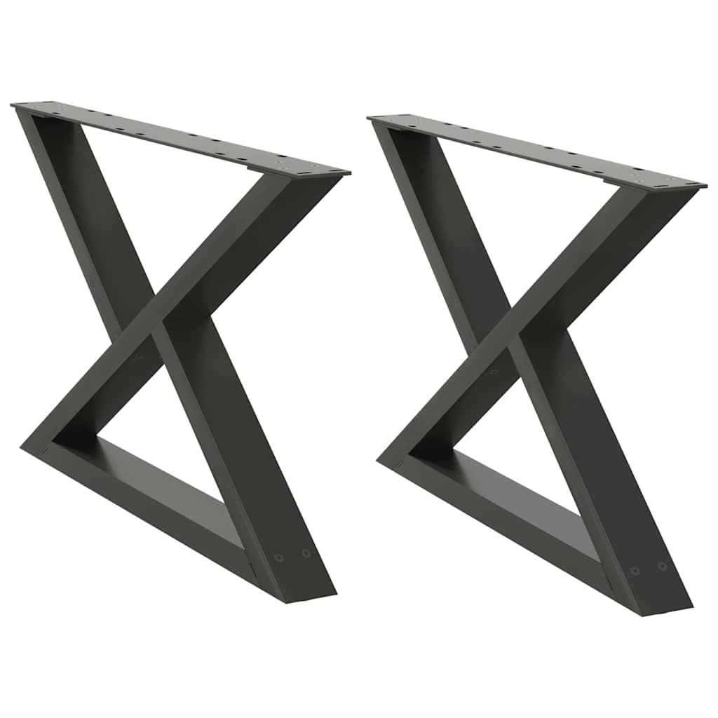 Noge za klub stolić 2 kom. antracit 70 x (42-43,3) cm čelik