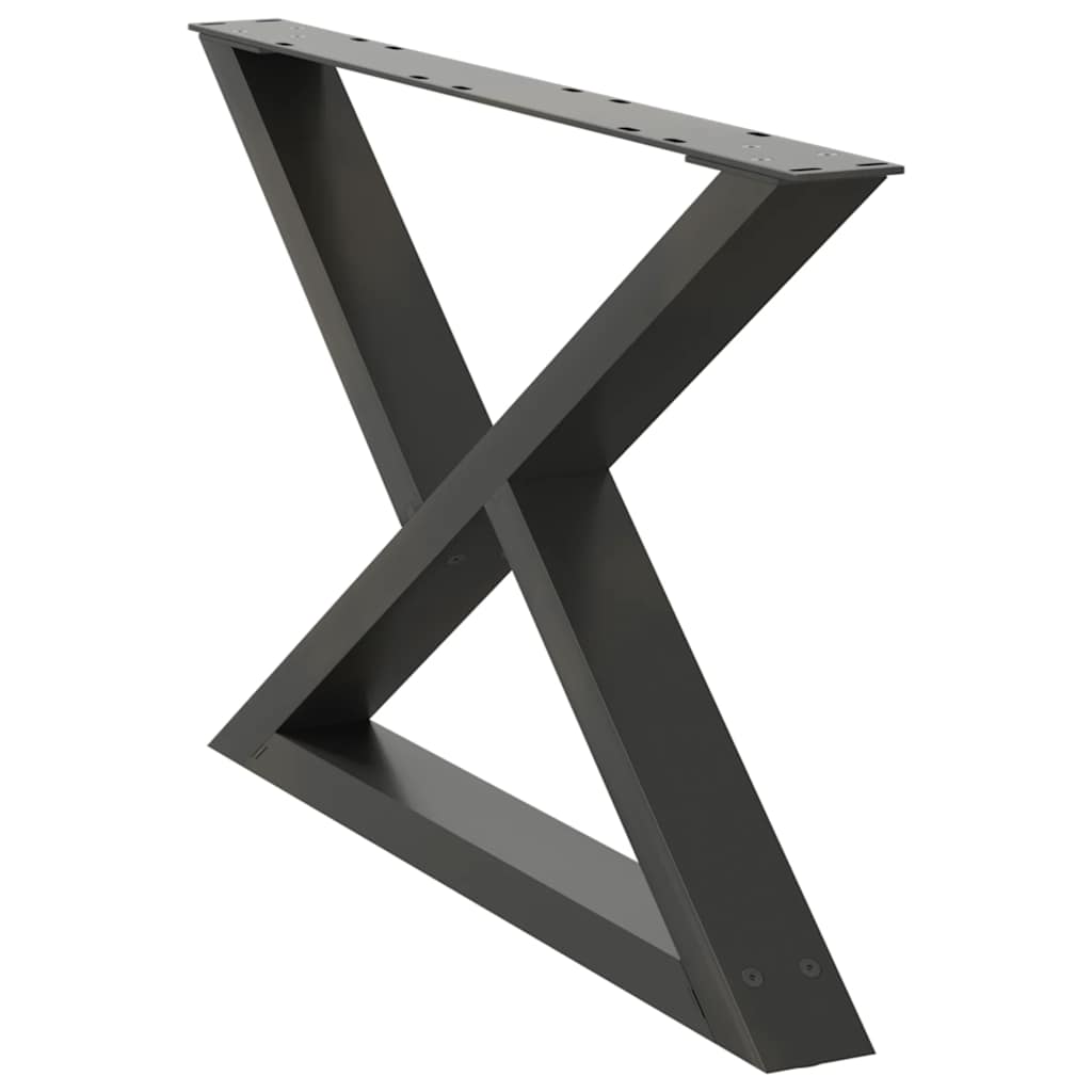 Noge za klub stolić 2 kom. antracit 70 x (42-43,3) cm čelik