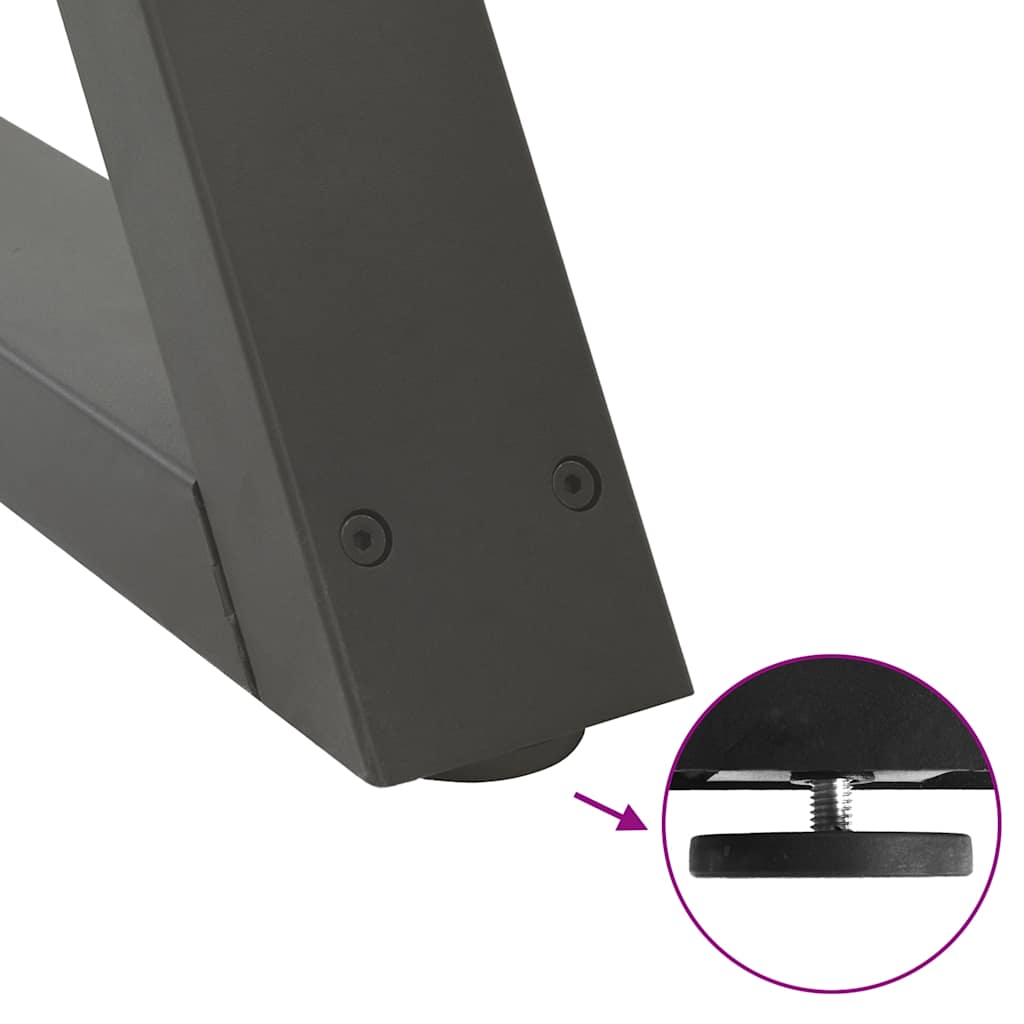Noge za klub stolić 2 kom. antracit 70 x (42-43,3) cm čelik