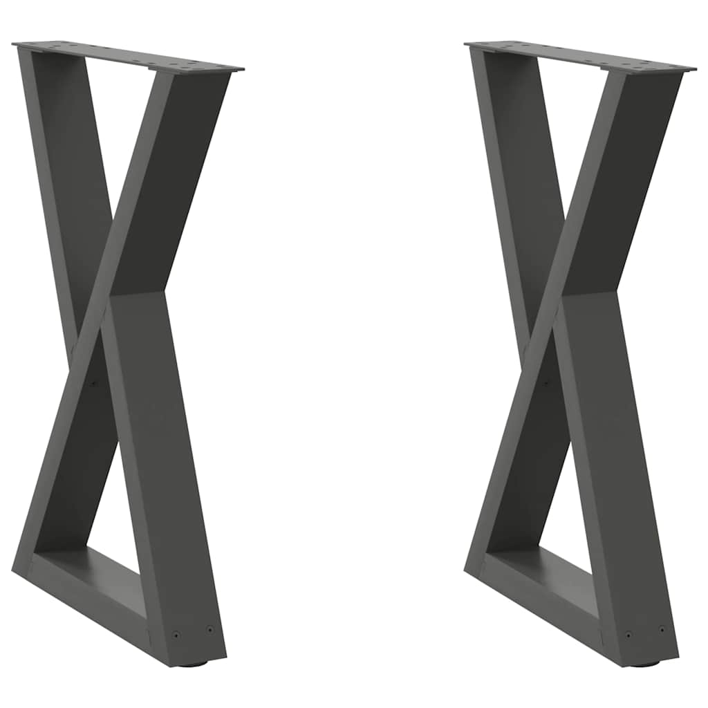 Noge za blagovaonski stol 2 kom. antracit 50 x (72-73,3) cm čelik