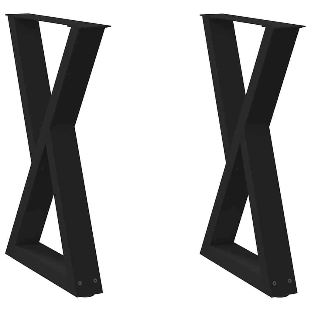 Noge za blagovaonski stol 2 kom Crne 60 x (72-73,3) cm Čelične