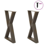 Noge za blagovaonski stol 2 kom. Prirodni čelik 60 x (72-73,3) cm Čelik