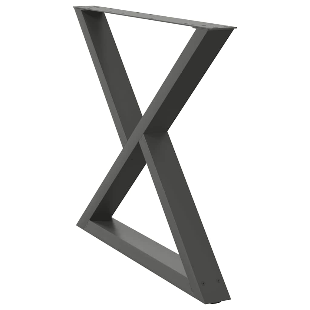 Noge za blagovaonski stol 2 kom. antracit 90 x (72-73,3) cm čelik