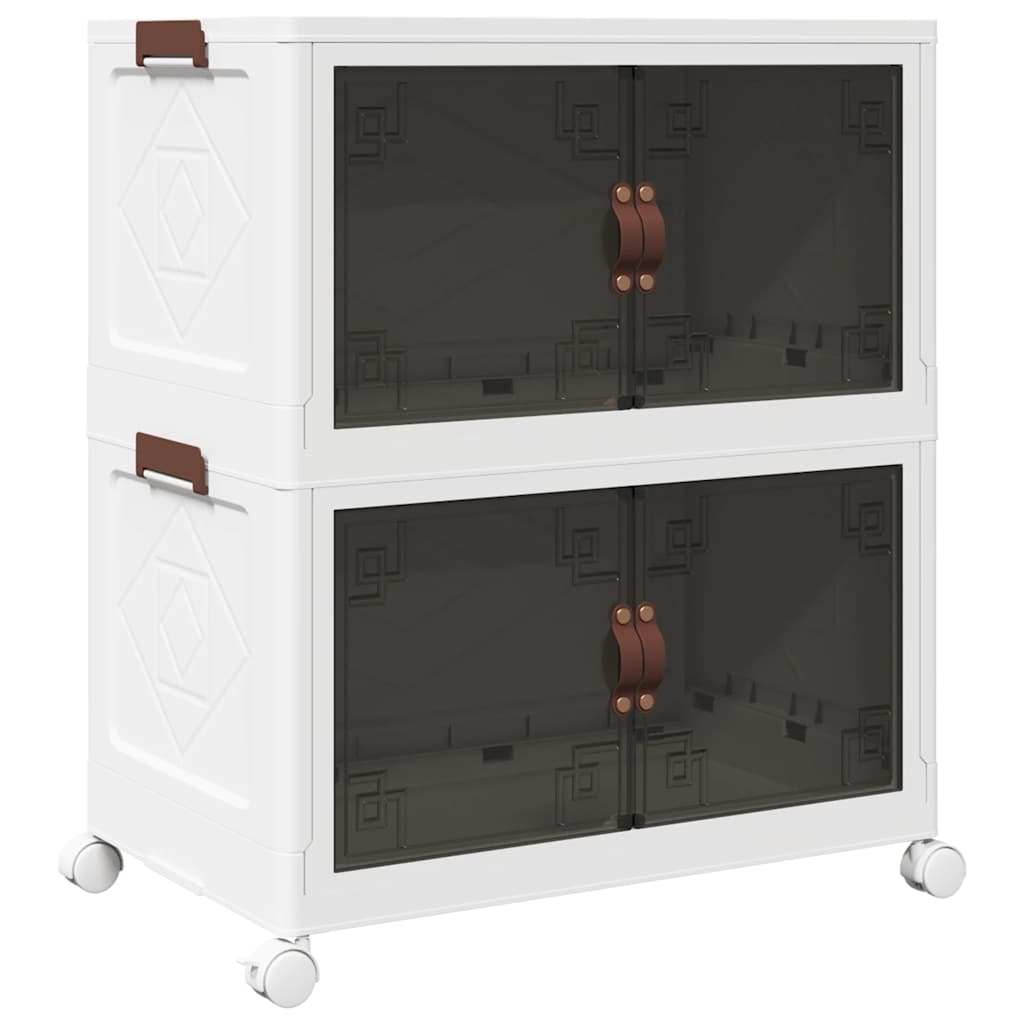 Složiva kutija za pohranu s kotačima 2nivoa 75 L 64x40x76 cm
