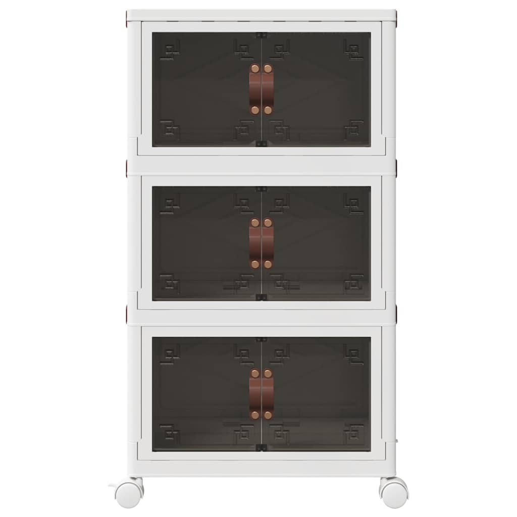 Složiva kutija za pohranu kotačima 3razine 28 L 48,5x29,5x86 cm