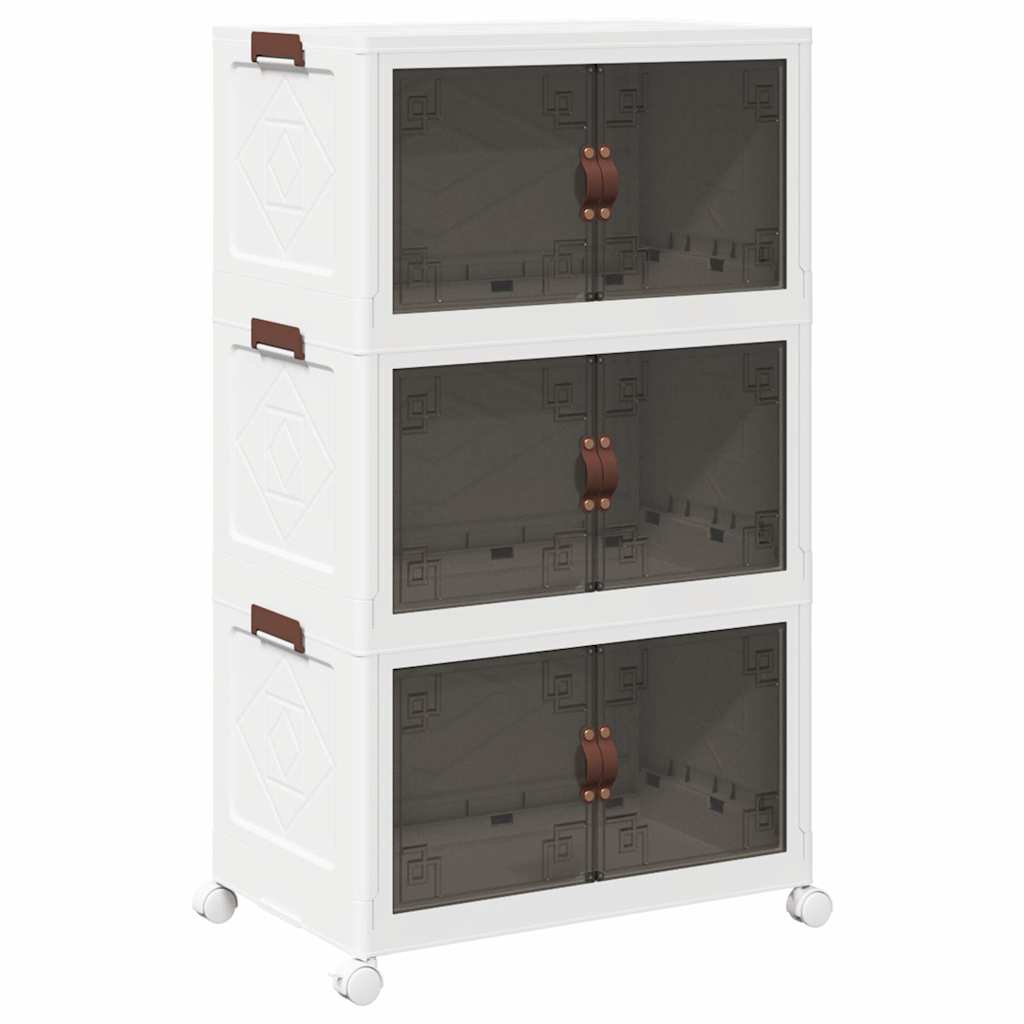 Složiva kutija za pohranu kotačima 3nivoa 75 L 64x39,5x110,5 cm