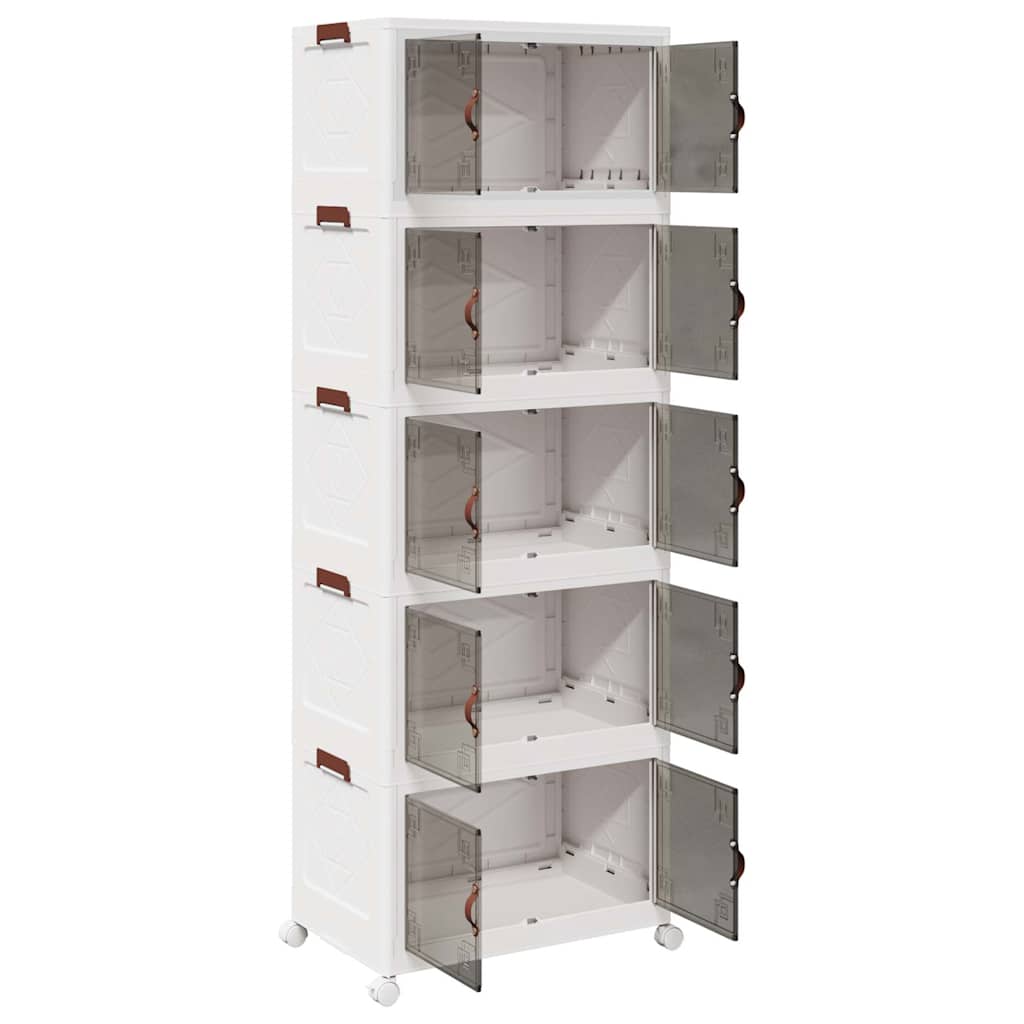 Složiva kutija za pohranu s kotačima 5nivoa 75 L 64x40x179 cm