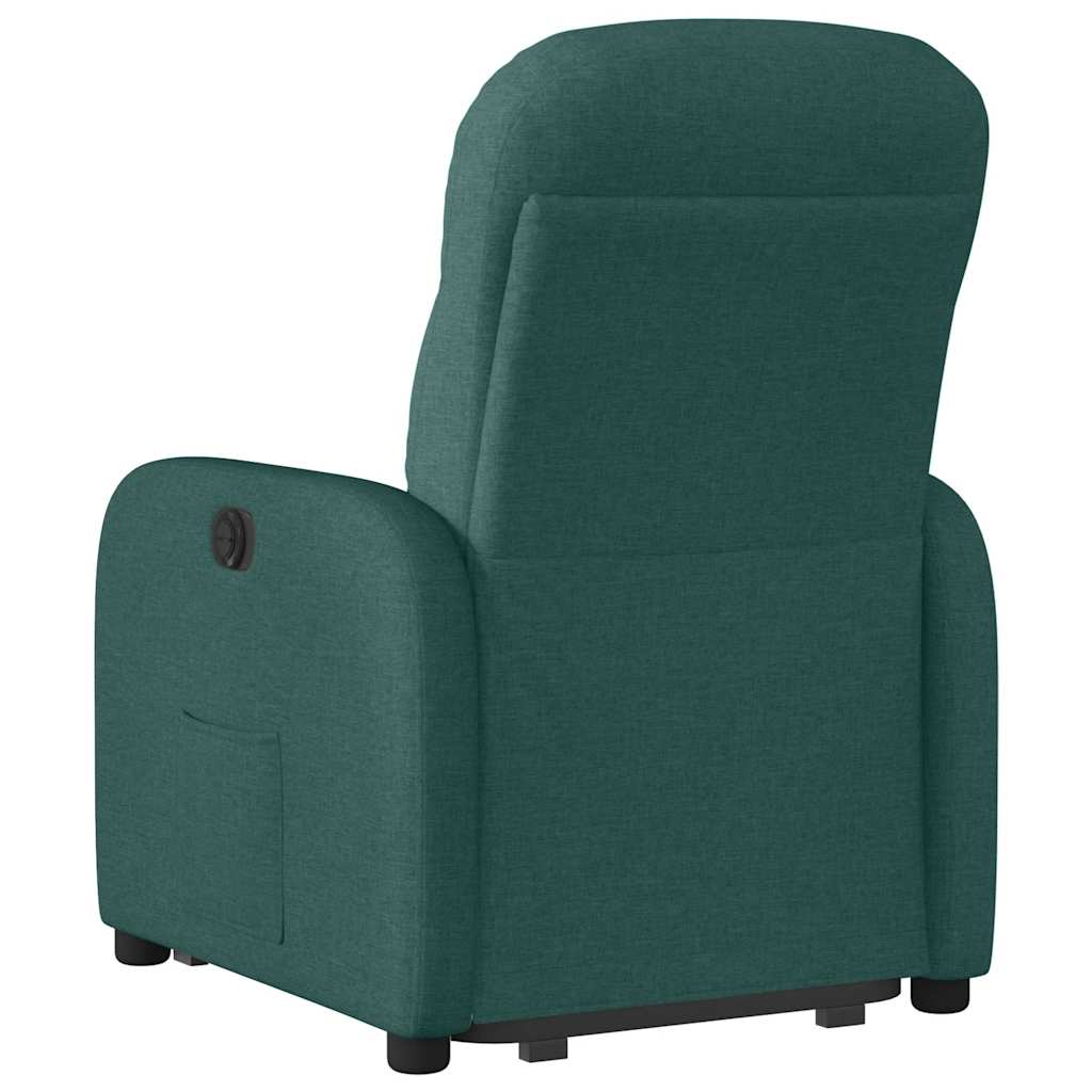 Naslonjač na podizanje od tkanine tamnozeleni