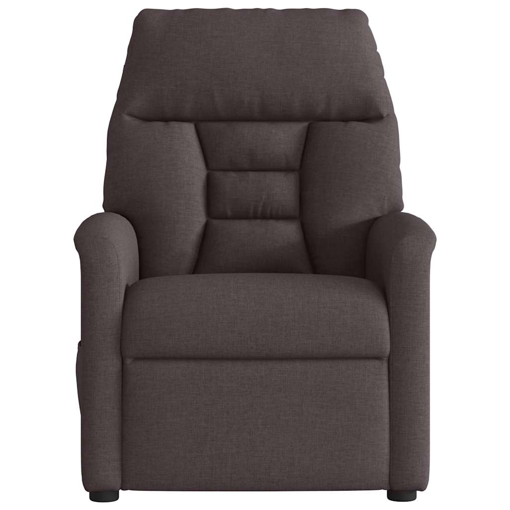Električni masažni naslonjač od tkanine tamnosmeđi