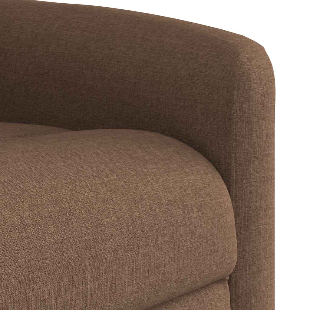 Naslonjač na podizanje od tkanine smeđi