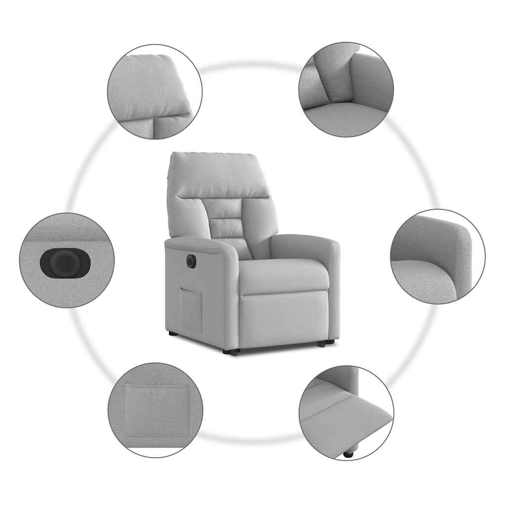 Električni naslonjač na podizanje oblačnosivi od tkanine