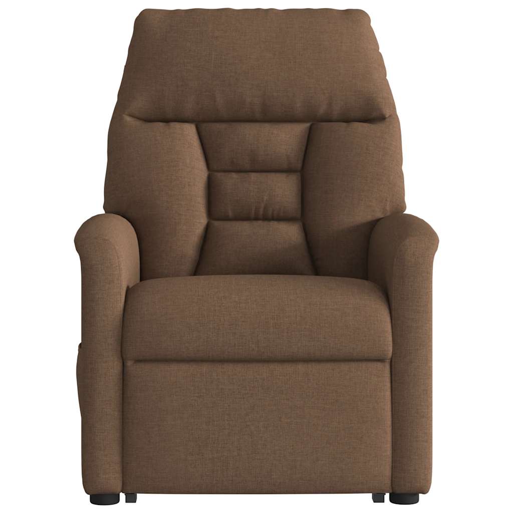 Električni masažni naslonjač na podizanje od tkanine smeđi