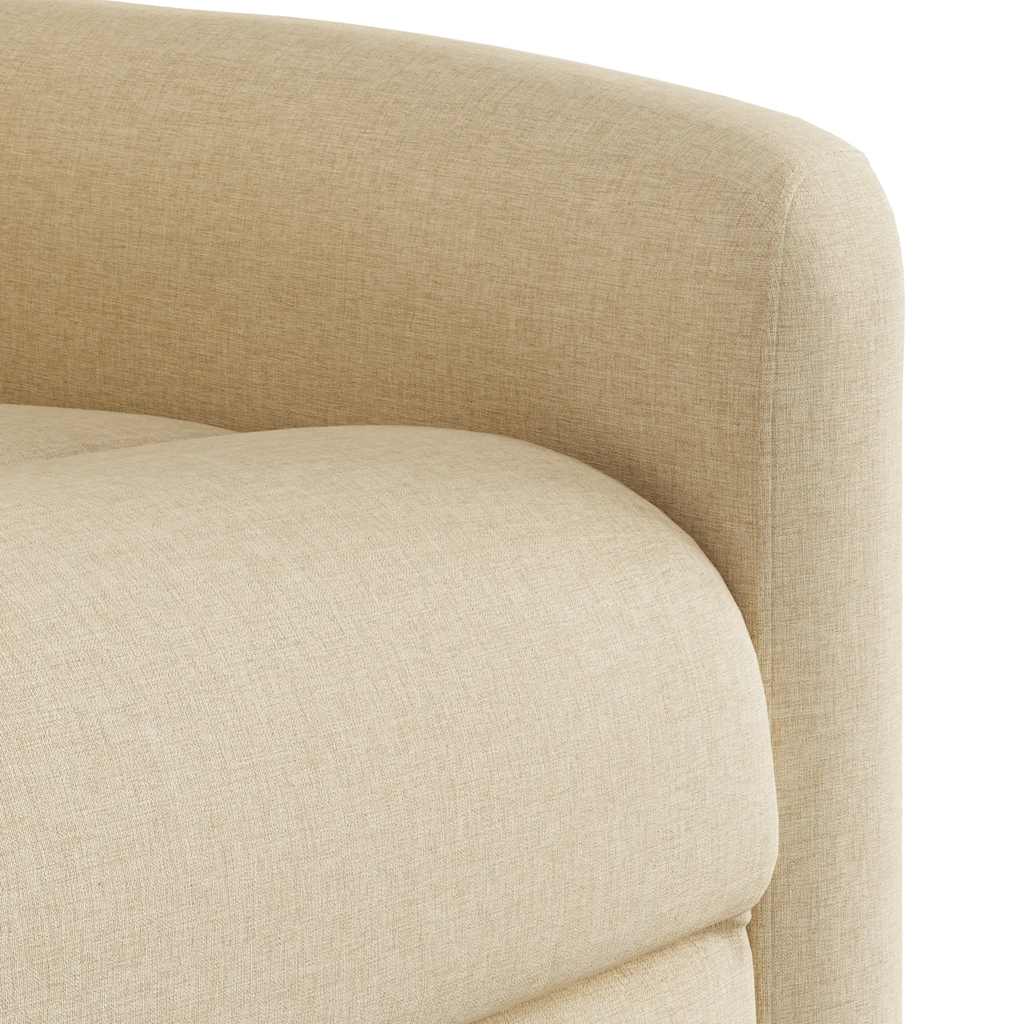 Električni naslonjač od tkanine krem