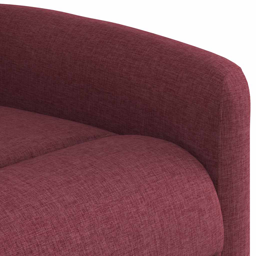 Naslonjač na podizanje od tkanine crvena boja vina