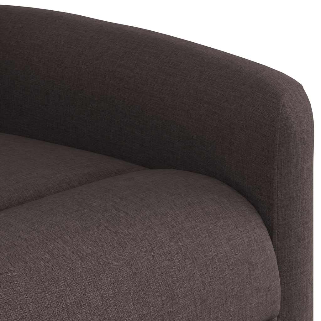 Masažni naslonjač na podizanje tamnosmeđi od tkanine