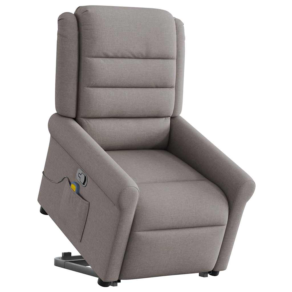 Masažni naslonjač na podizanje od tkanine smeđesivi