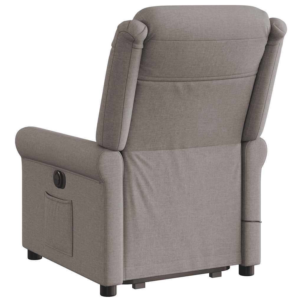 Masažni naslonjač na podizanje od tkanine smeđesivi