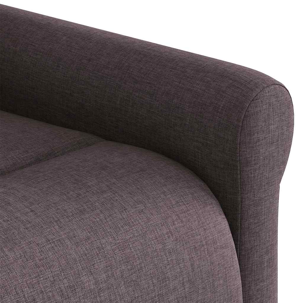 Električni masažni naslonjač od tkanine tamnosmeđi