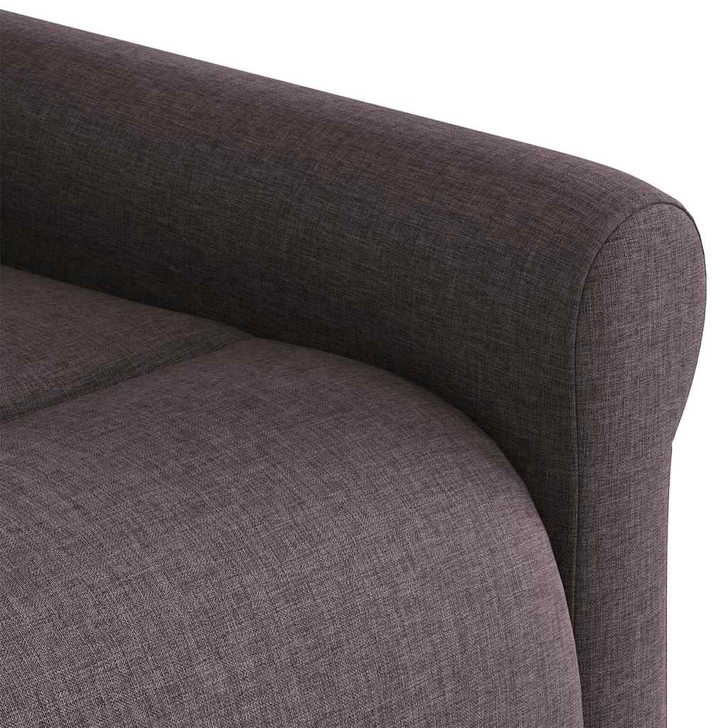 Električni naslonjač na podizanje od tkanine tamnosmeđi