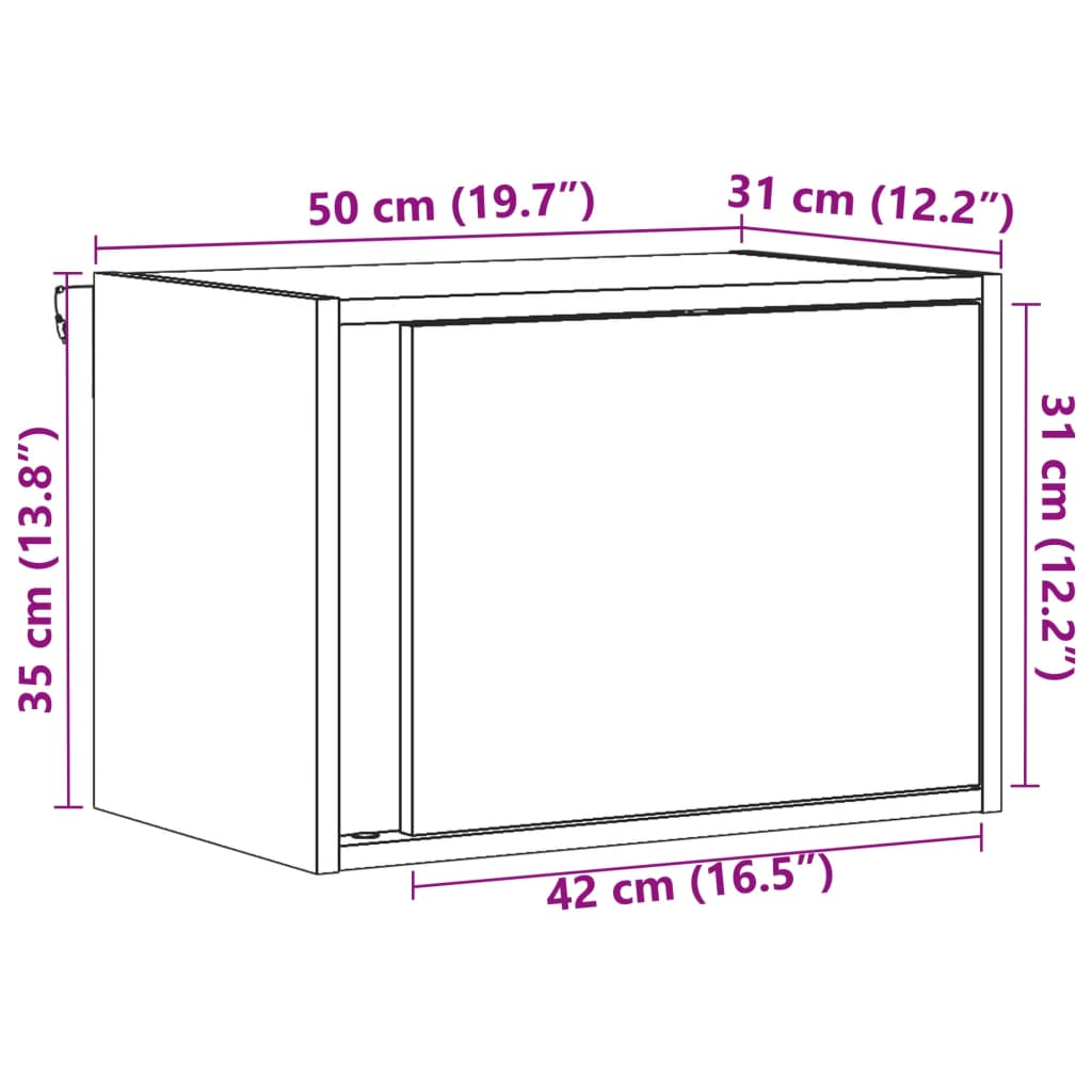 Zidni noćni ormarići s LED svjetlima 2 kom bijeli