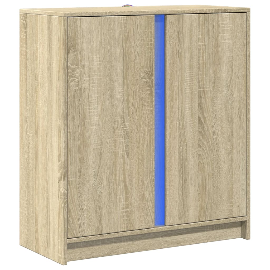 Komoda s LED svjetlima boja hrasta sonome 77x34x85 cm drvena