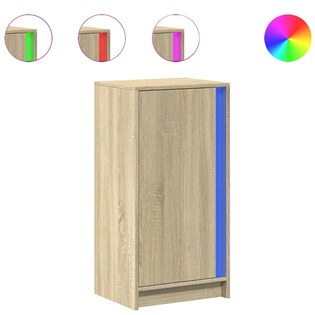 Komoda s LED boja hrasta sonome 42,5x34x85 cm konstruirano drvo