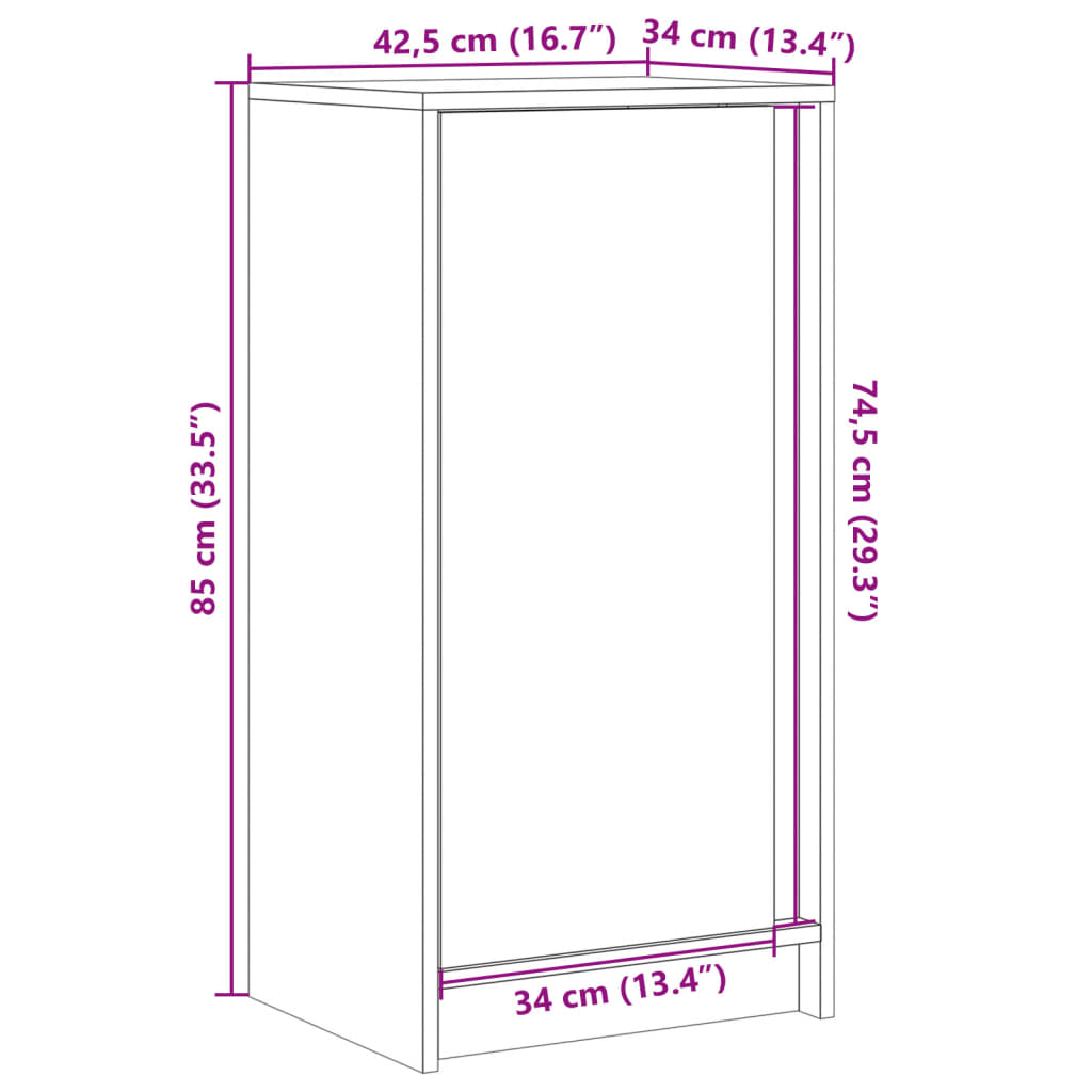 Komoda s LED boja hrasta sonome 42,5x34x85 cm konstruirano drvo