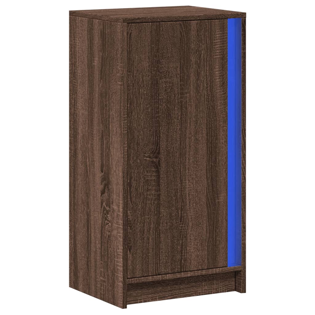 Komoda s LED boja smeđeg hrasta 42,5x34x85 cm konstruirano drvo