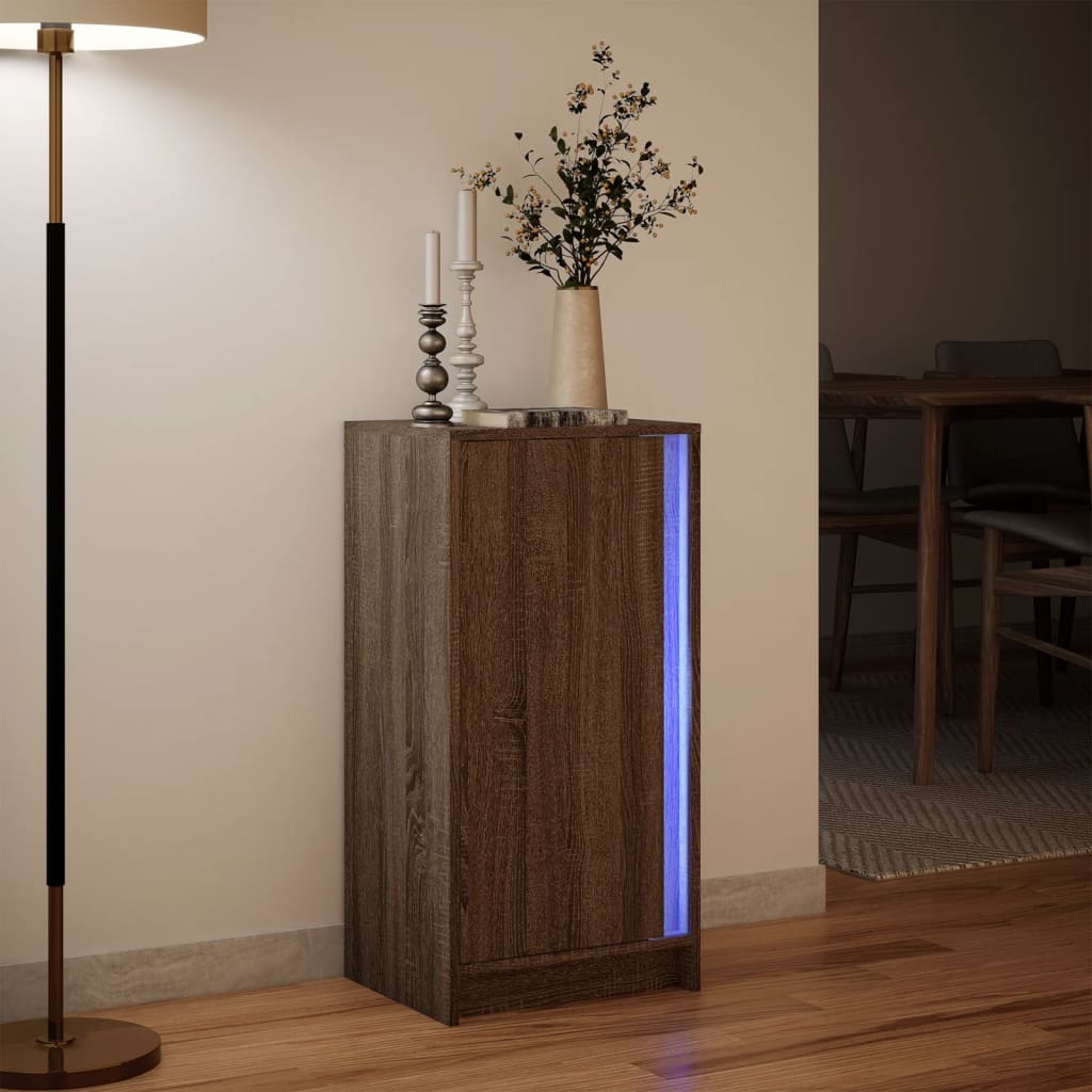 Komoda s LED boja smeđeg hrasta 42,5x34x85 cm konstruirano drvo