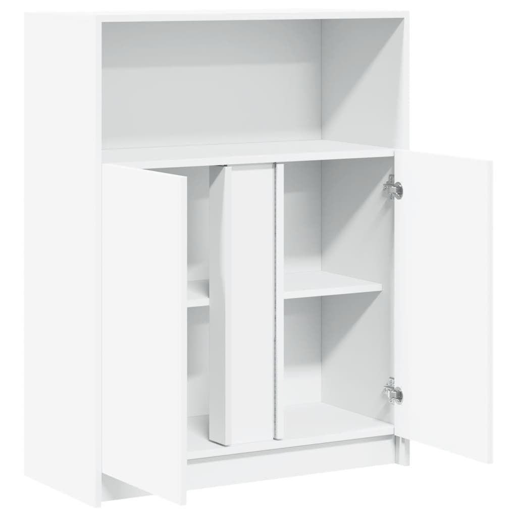Komoda s LED svjetlima bijela 77x34x100 cm konstruirano drvo