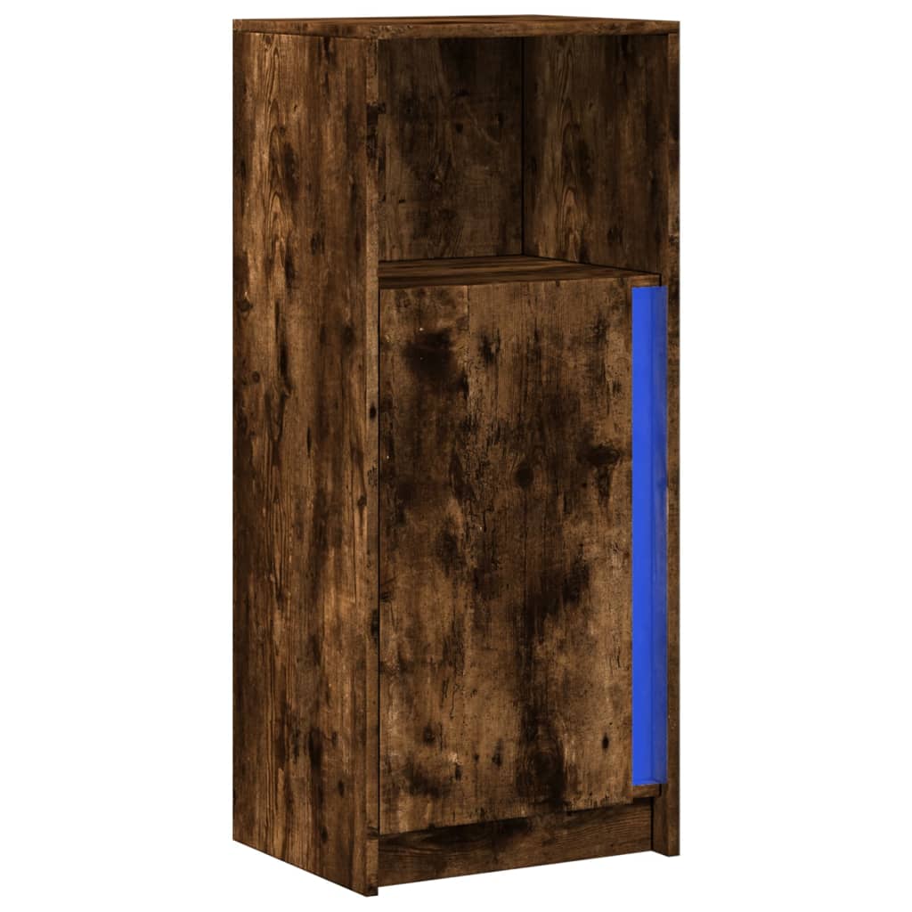 Komoda s LED svjetlima boja hrasta 42,5 x 34 x 100 cm drvena