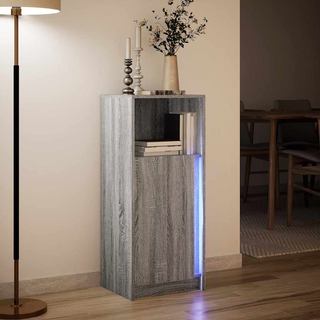 Komoda s LED svjetlima boja hrasta sonome 42,5x34x100 cm drvena
