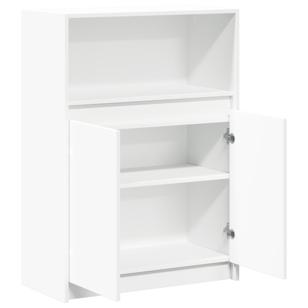 Komoda s LED svjetlima bijela 72x34x100 cm konstruirano drvo