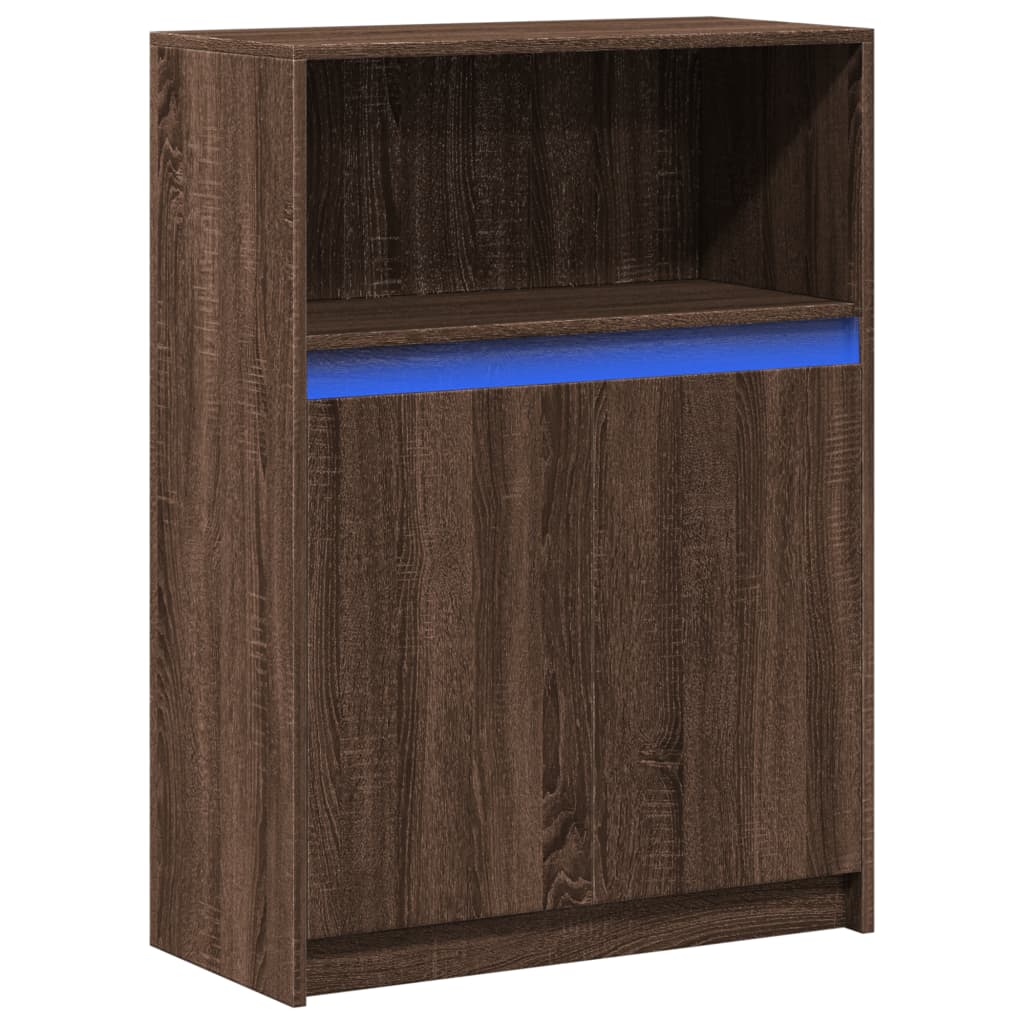 Komoda s LED svjetlima boja hrasta 72x34x100 cm drvena