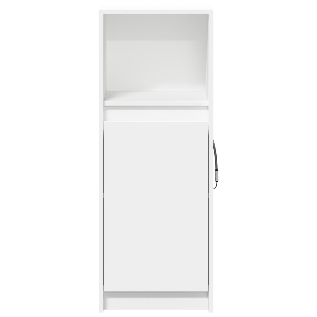 Komoda s LED svjetlima bijela 38x34x100 cm konstruirano drvo