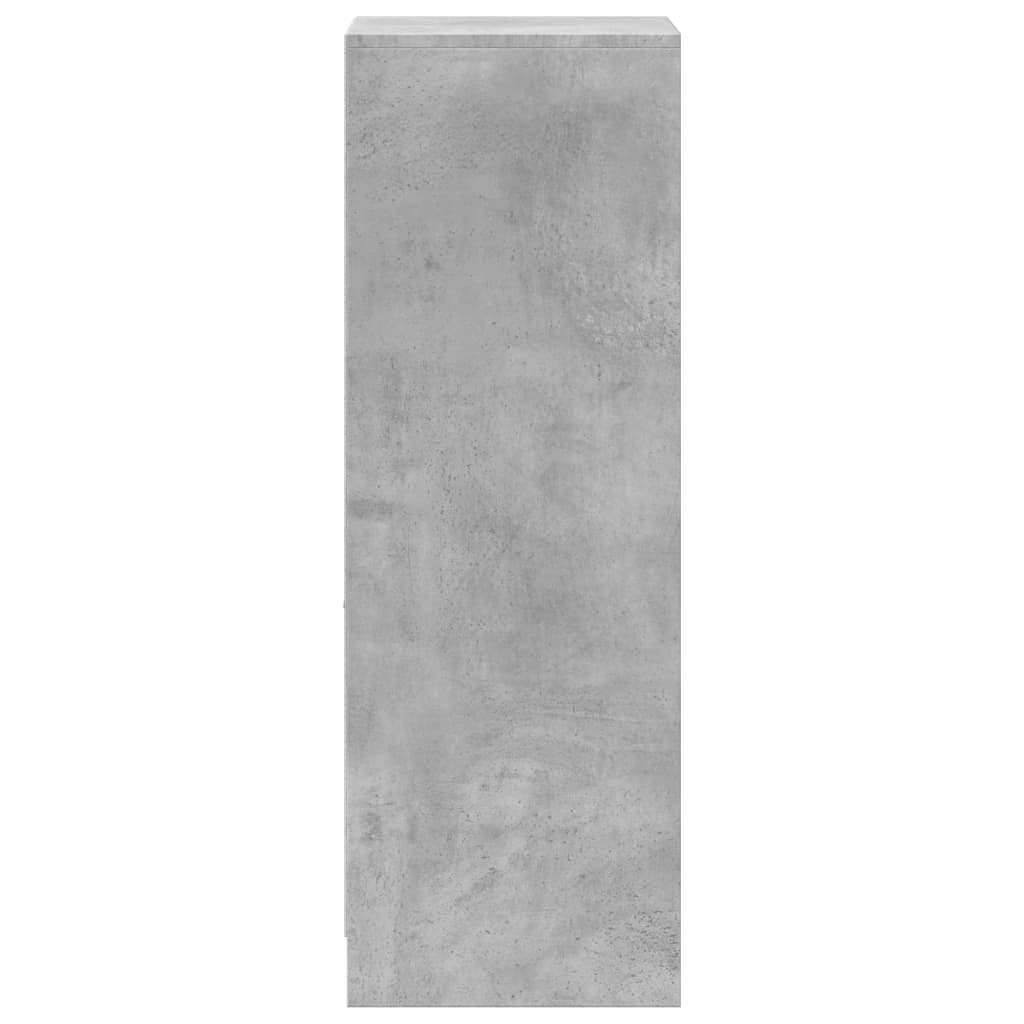 Komoda s LED svjetlima siva boja betona 38x34x100 cm drvena