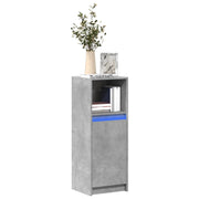 Komoda s LED svjetlima siva boja betona 38x34x100 cm drvena
