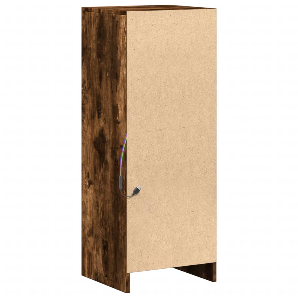 Komoda s LED svjetlima boja hrasta 38 x 34 x 100 cm drvena