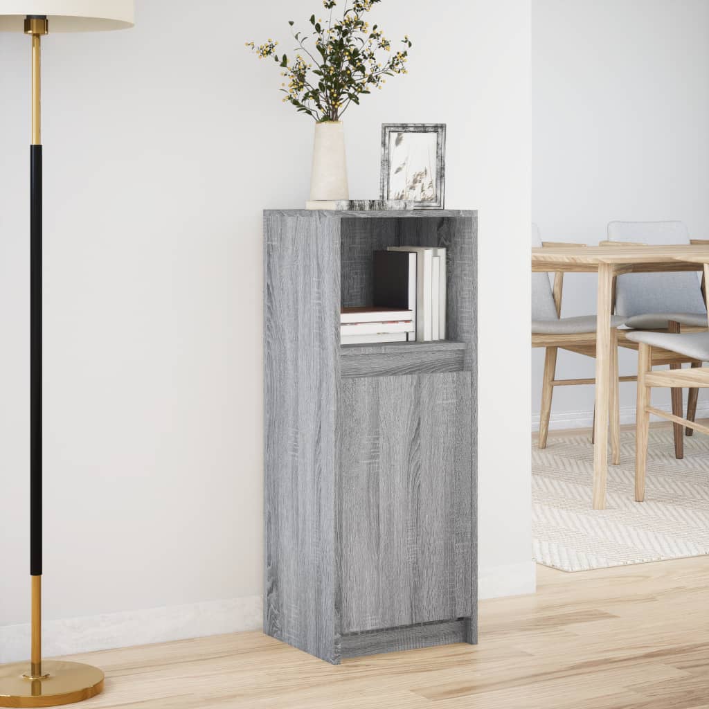 Komoda s LED svjetlima boja hrasta sonome 38x34x100 cm drvena