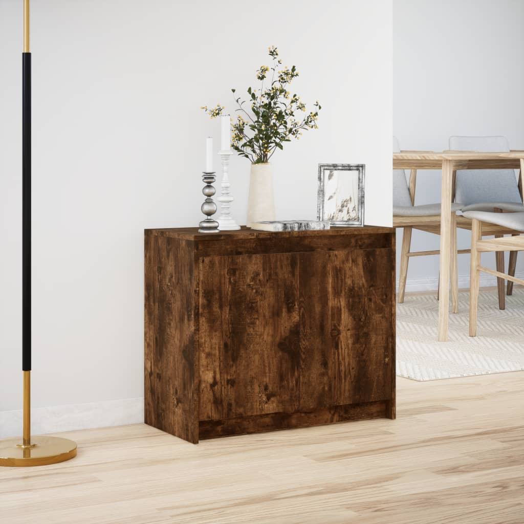 Komoda s LED boja dimljenog hrasta 72x34x61cm konstruirano drvo