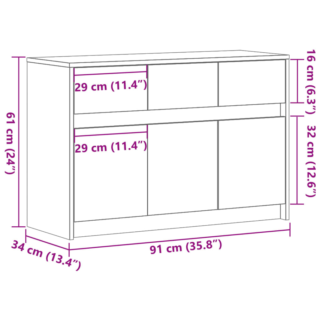 TV ormarić LED bijeli 91x34x61 cm od konstruiranog drva