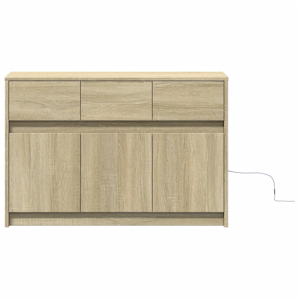 TV ormarić s LED svjetlima boja hrasta 91x34x61 cm drveni