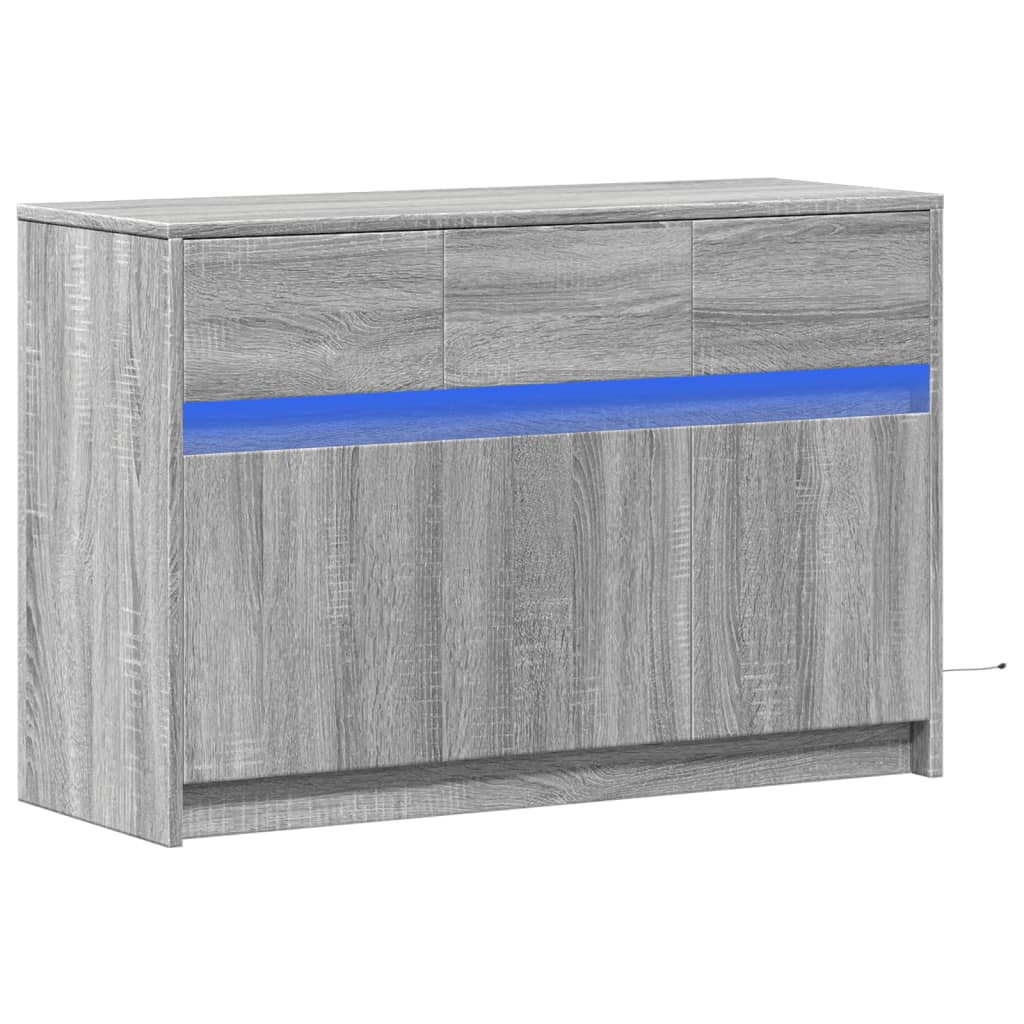TV ormarić s LED svjetlima boja hrasta 91x34x61 cm drveni
