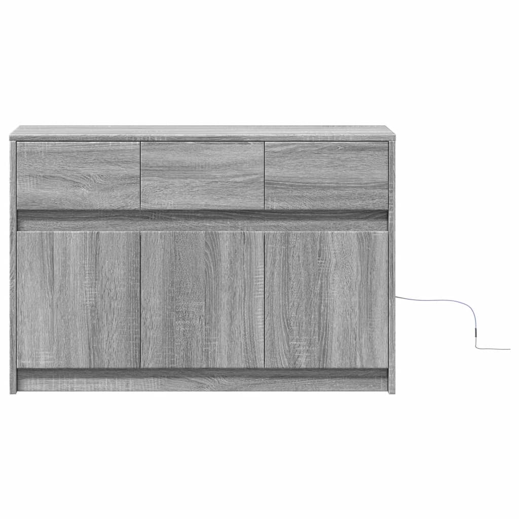 TV ormarić s LED svjetlima boja hrasta 91x34x61 cm drveni