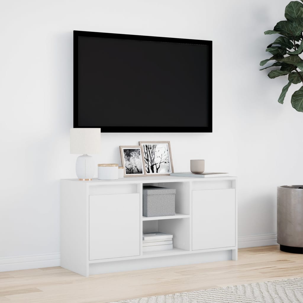 TV ormarić LED bijeli 100 x 34 x 50 cm od konstruiranog drva