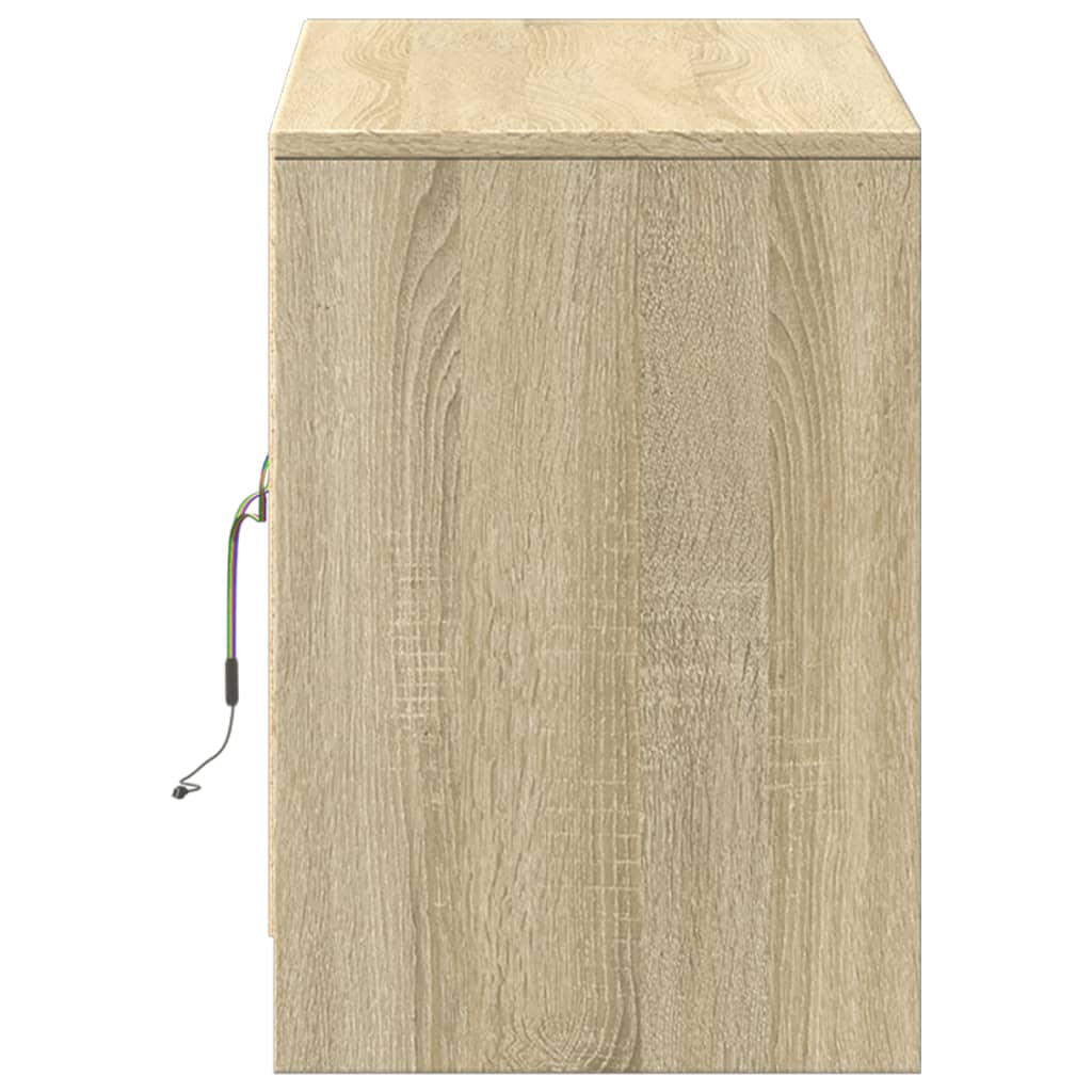 TV ormarić s LED svjetlima boja hrasta 100x34x50 cm drveni